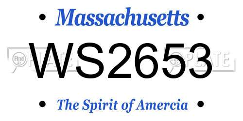 WS2653 Massachusetts License Plate