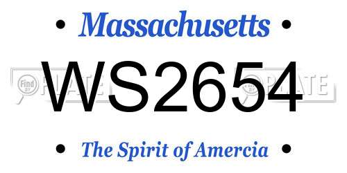 WS2654 Massachusetts License Plate