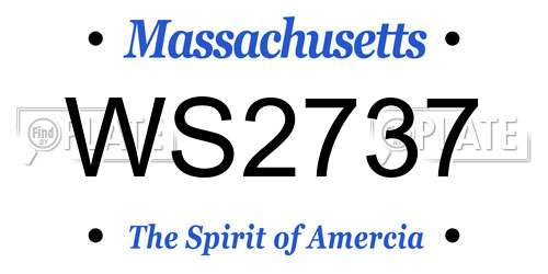 WS2737 Massachusetts License Plate