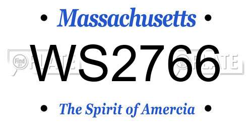 WS2766 Massachusetts License Plate