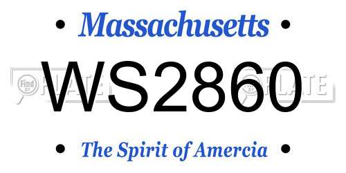 WS2860 Massachusetts License Plate