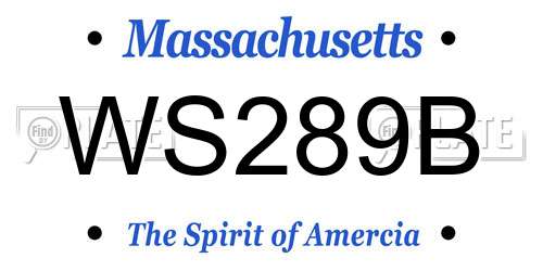 WS289B Massachusetts License Plate