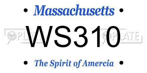 WS310 Massachusetts License Plate