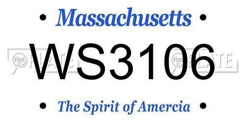 WS3106 Massachusetts License Plate