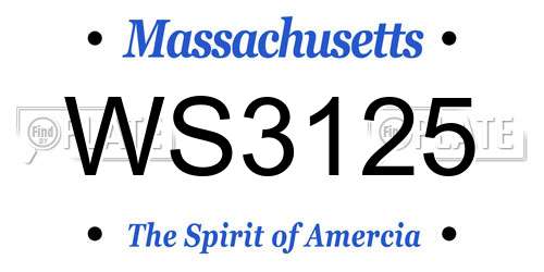 WS3125 Massachusetts License Plate