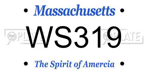 WS319 Massachusetts License Plate