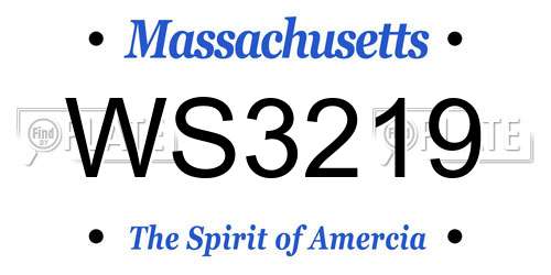 WS3219 Massachusetts License Plate