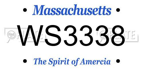 WS3338 Massachusetts License Plate