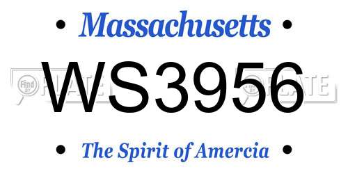 WS3956 Massachusetts License Plate