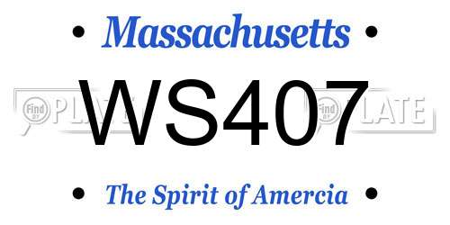 WS407 Massachusetts License Plate