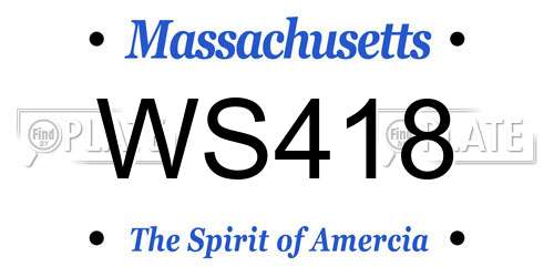 WS418 Massachusetts License Plate