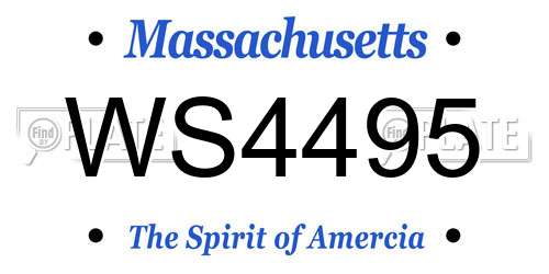 WS4495 Massachusetts License Plate