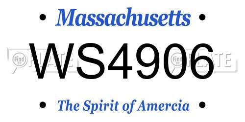 WS4906 Massachusetts License Plate