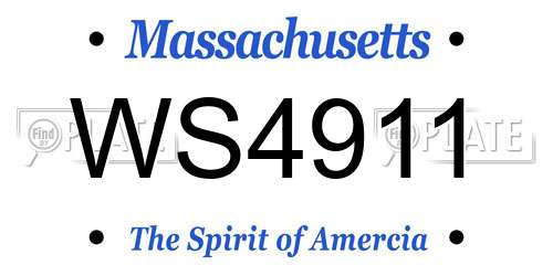 WS4911 Massachusetts License Plate