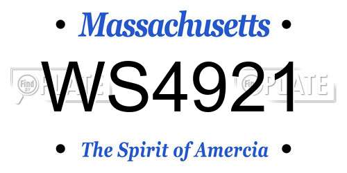 WS4921 Massachusetts License Plate