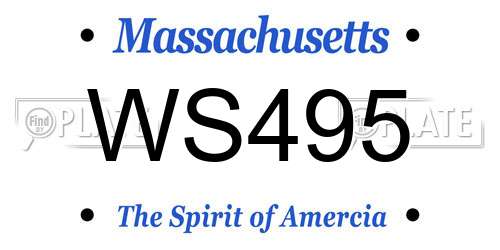 WS495 Massachusetts License Plate
