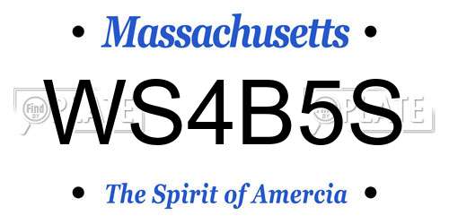 WS4B5S Massachusetts License Plate
