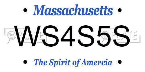 WS4S5S Massachusetts License Plate