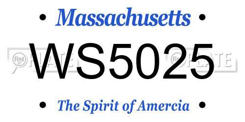 WS5025 Massachusetts License Plate