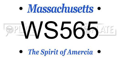 WS565 Massachusetts License Plate