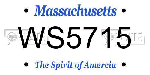 WS5715 Massachusetts License Plate