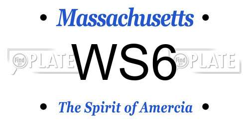 WS6 Massachusetts License Plate