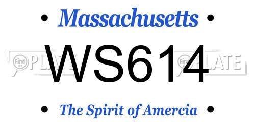 WS614 Massachusetts License Plate