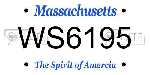 WS6195 Massachusetts License Plate