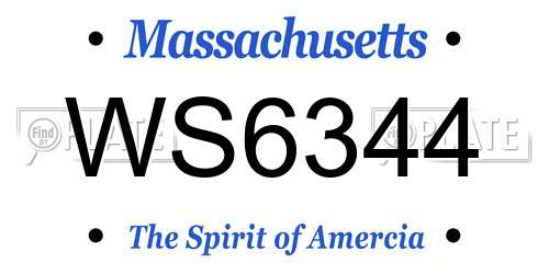 WS6344 Massachusetts License Plate