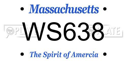 WS638 Massachusetts License Plate
