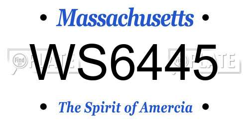 WS6445 Massachusetts License Plate