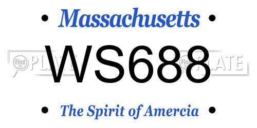 WS688 Massachusetts License Plate