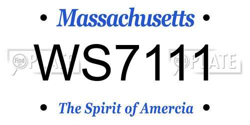 WS7111 Massachusetts License Plate
