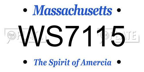 WS7115 Massachusetts License Plate