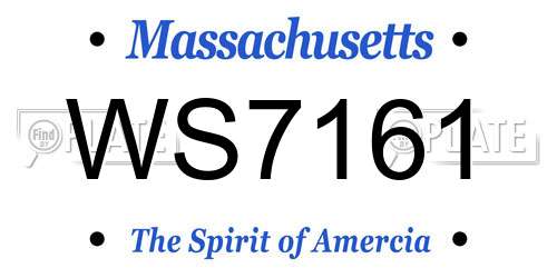 WS7161 Massachusetts License Plate