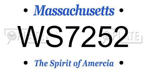 WS7252 Massachusetts License Plate