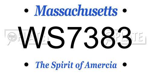 WS7383 Massachusetts License Plate