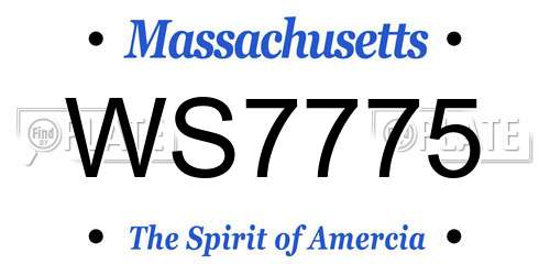 WS7775 Massachusetts License Plate