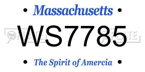 WS7785 Massachusetts License Plate