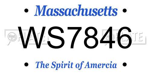 WS7846 Massachusetts License Plate