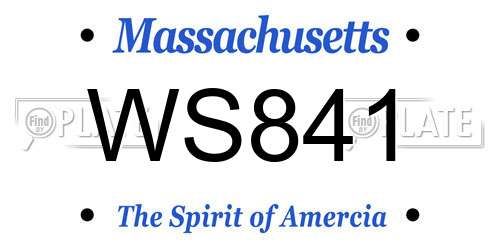 WS841 Massachusetts License Plate