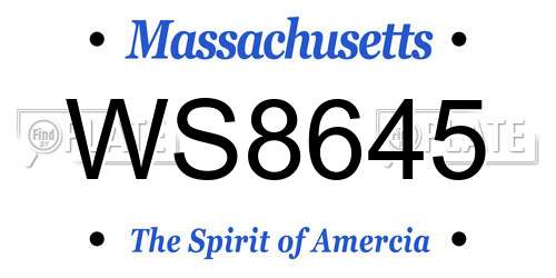 WS8645 Massachusetts License Plate