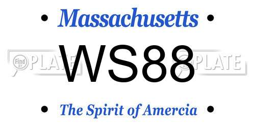 WS88 Massachusetts License Plate