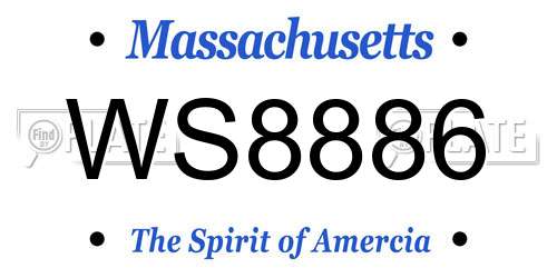 WS8886 Massachusetts License Plate
