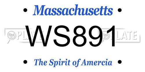 WS891 Massachusetts License Plate