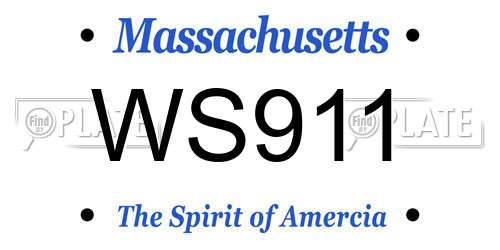 WS911 Massachusetts License Plate
