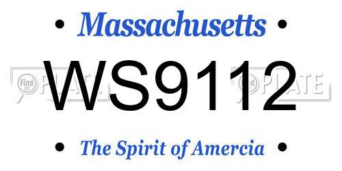 WS9112 Massachusetts License Plate