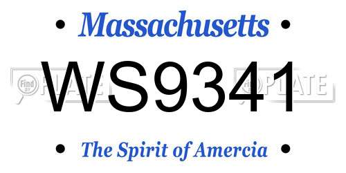 WS9341 Massachusetts License Plate