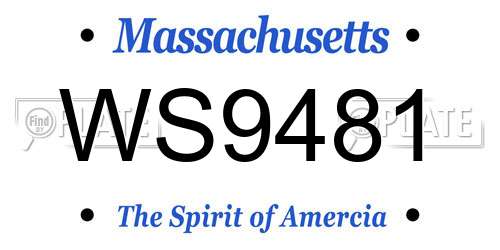 WS9481 Massachusetts License Plate