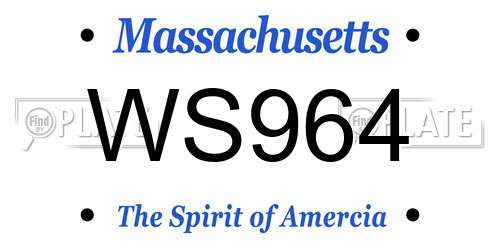 WS964 Massachusetts License Plate